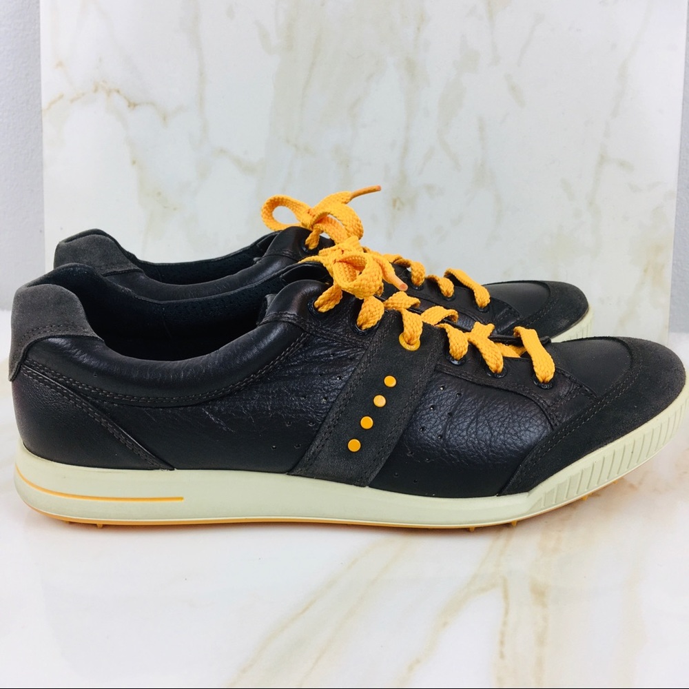 Ecco Mens Shoes 45 Leather Casual Brown/orange